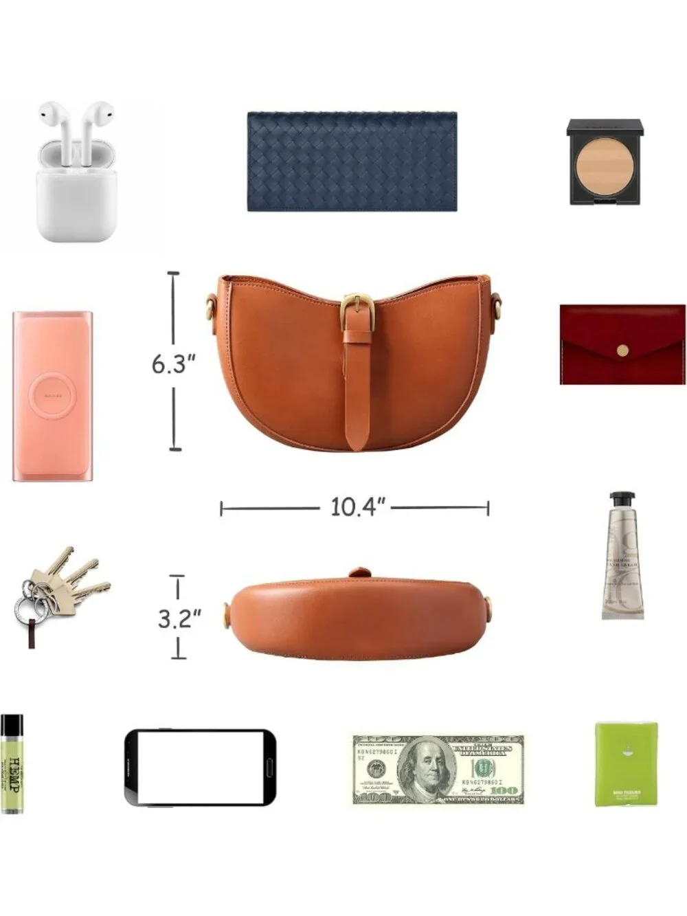 Vintage Vegan Leather Crescent Bag | Retro Hobo Satchel | Women's Lunar Purse